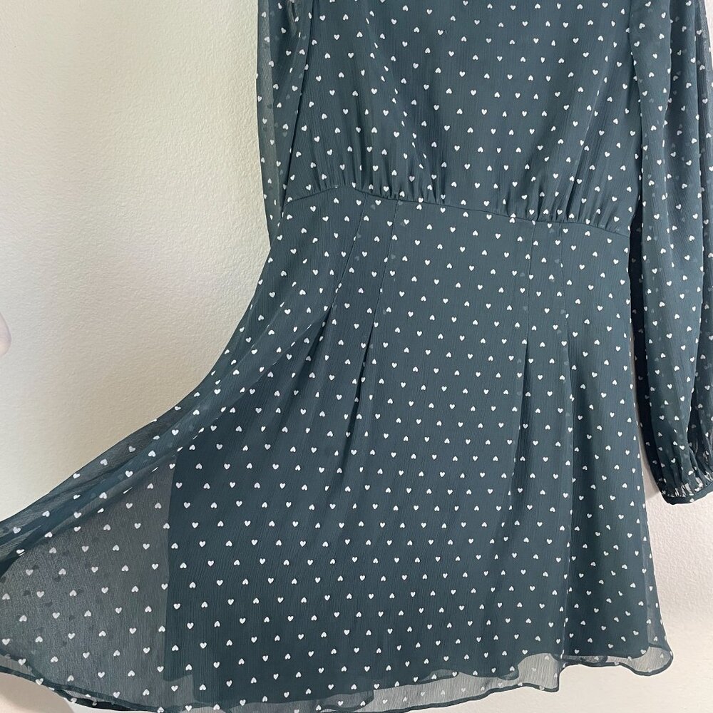 Ted‎ Baker Womens US 6 Heart Print Long Sleeve Dress Fit & Flare - Picture 12 of 16